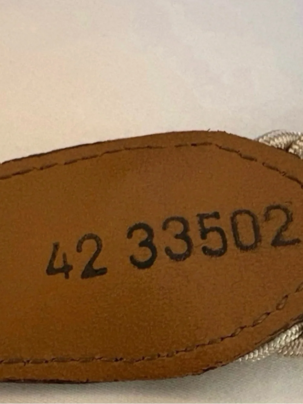 Brighton Men's Buckle Belt in beige with brown Croc Trim Brass  (New)